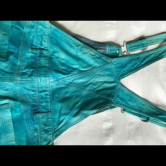 Leather short overalls - Picture 4 of 5